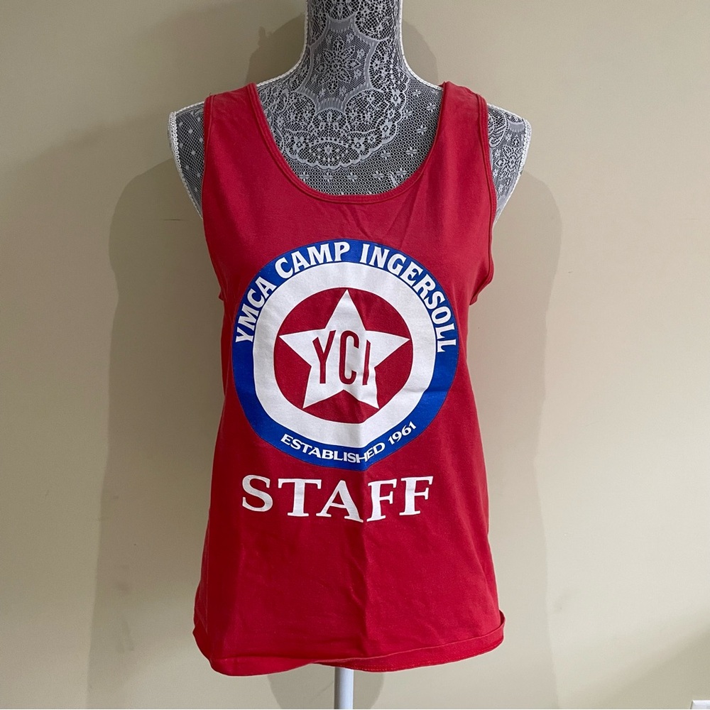 ⭐️YMCA Camp Ingersoll Red Staff Tank Top⭐️